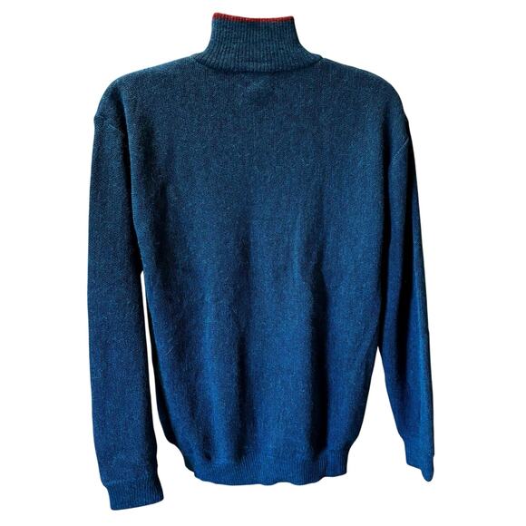 Alpaca Golf Inca Fashions Size L 1/4 Zip Sweater Peruvian Teal Blue - Picture 2 of 5